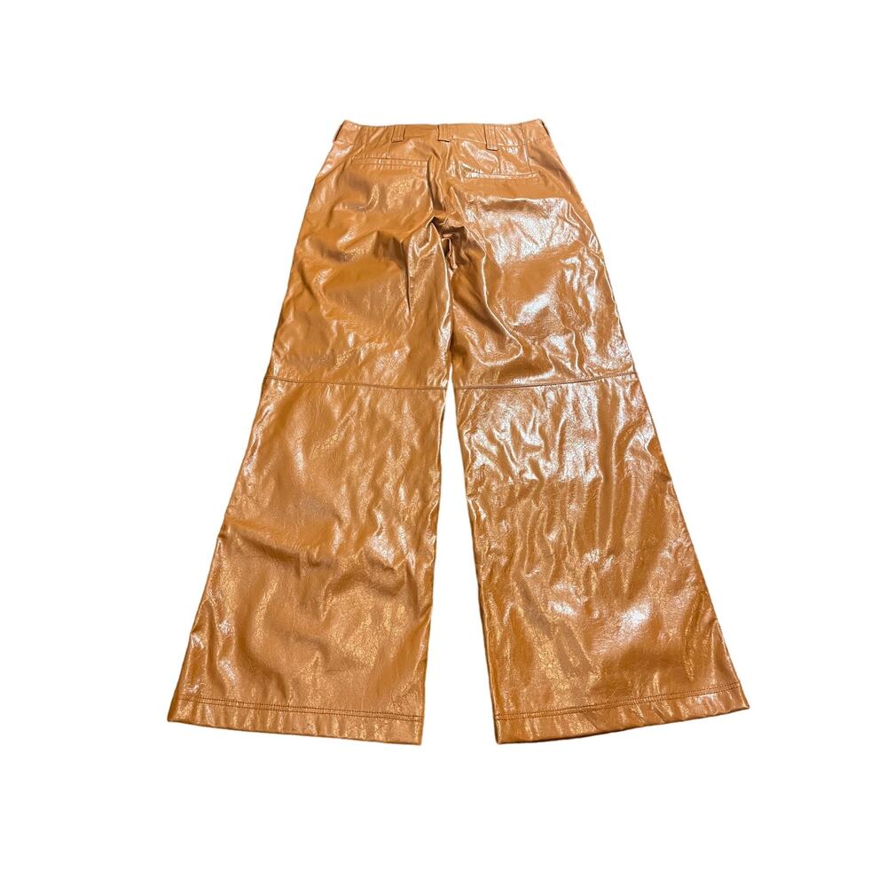 FREE PEOPLE Star Crossed Lovers Straight Pants‎ Vegan Leather Womens Size 8 - Picture 8 of 11